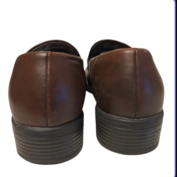 Naturalizer Y2K Chunky Heel Loafer Brown Leather Square Toe   Sz 9 - Picture 9 of 10